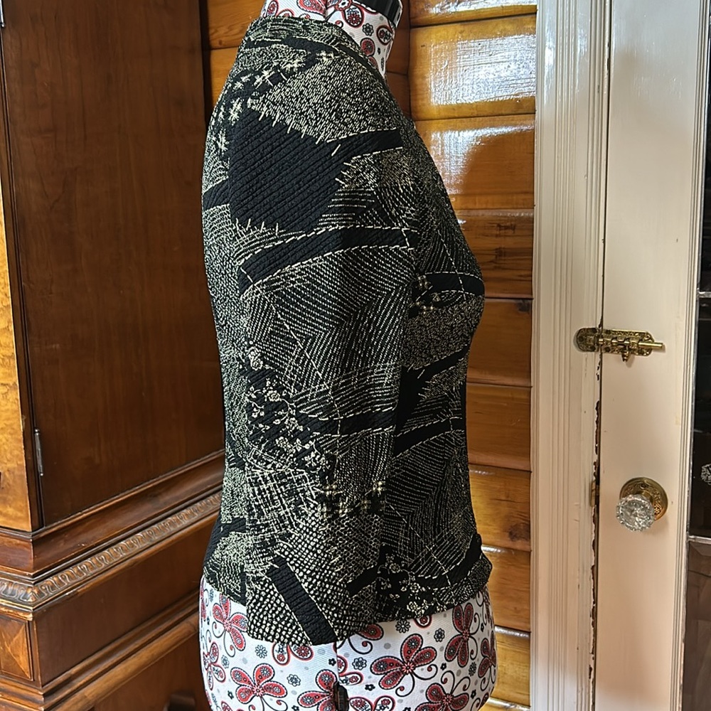Joseph Ribkoff Abstract Geometric Patchwork Zip Jacket 10 - Picture 5 of 10